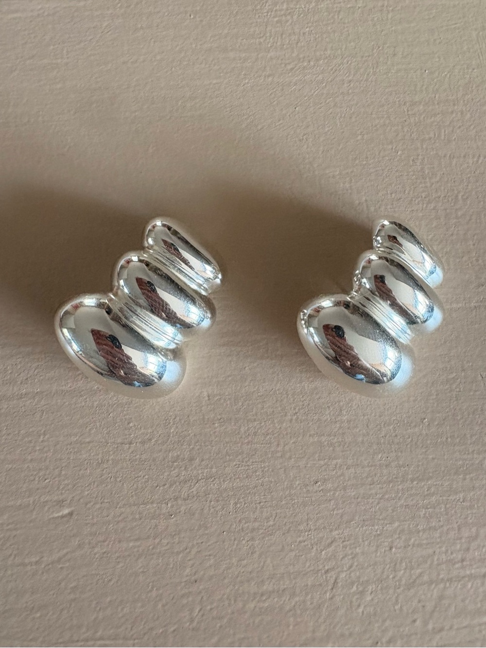 Jenny Bird Polished Silver Statement Earrings - Picture 4 of 4